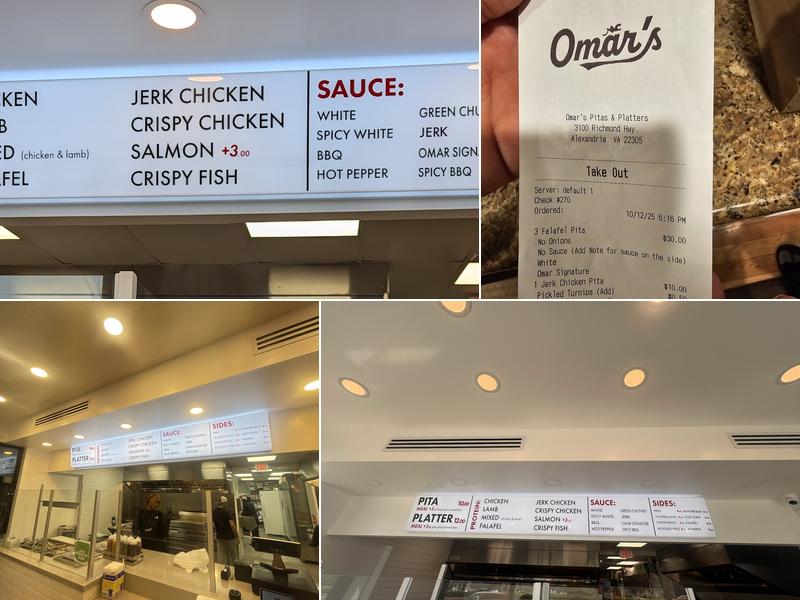 Omar's Pitas & Platters Menu