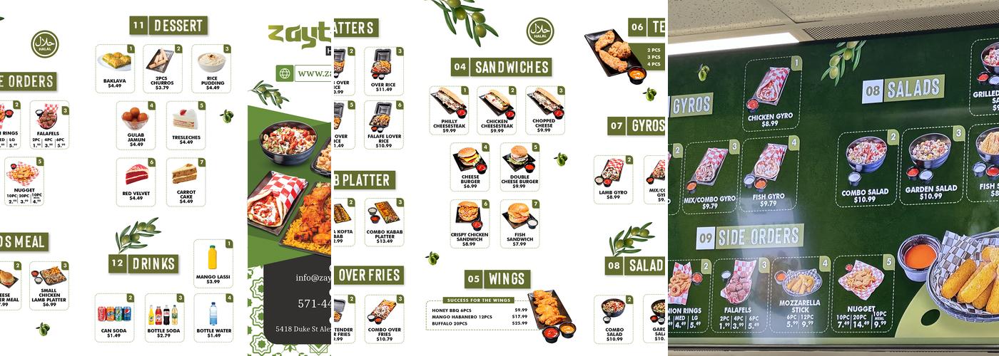 Zaytoun Halal Grill Menu