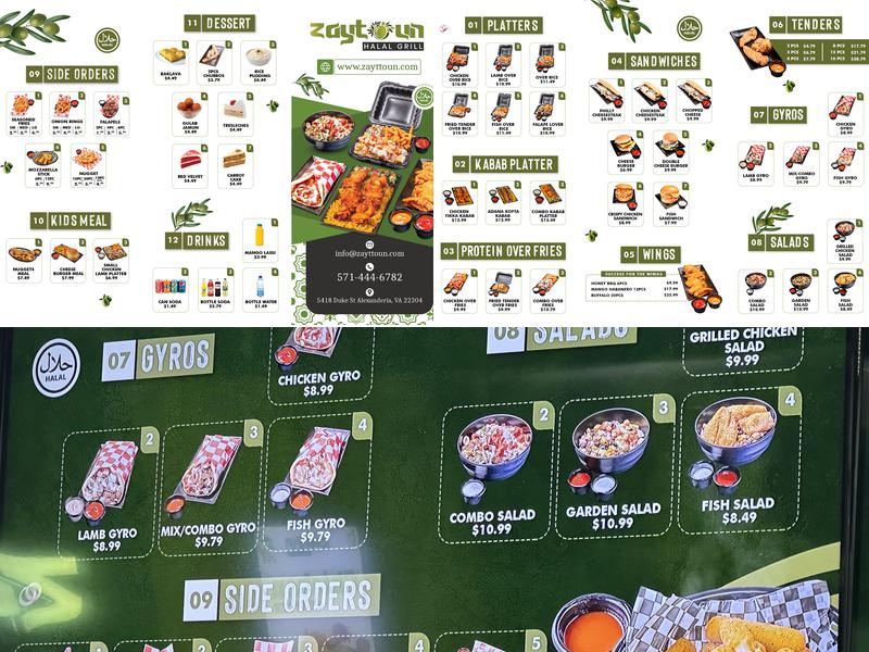 Zaytoun Halal Grill Menu