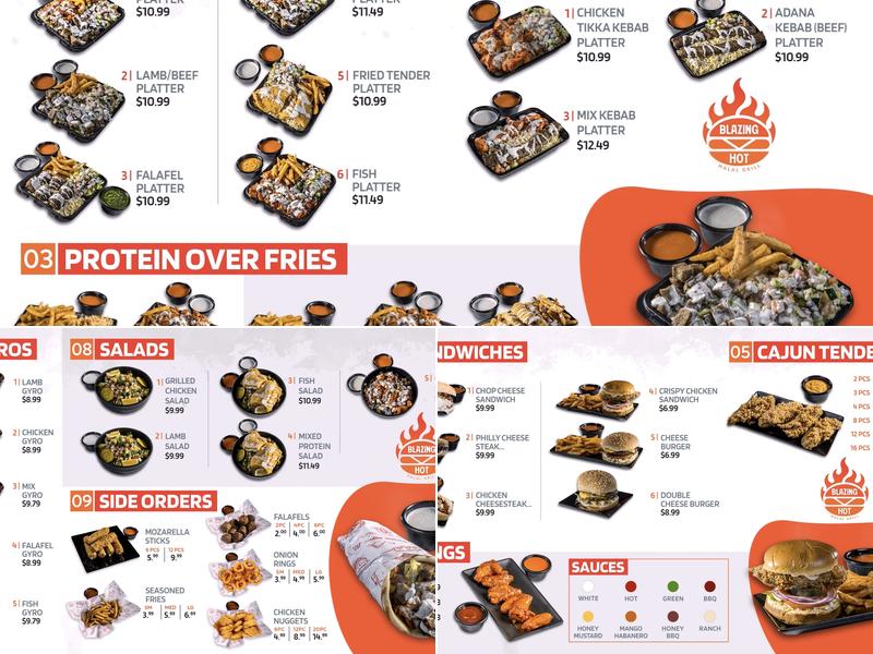 Blazing Hot Halal Grill Menu