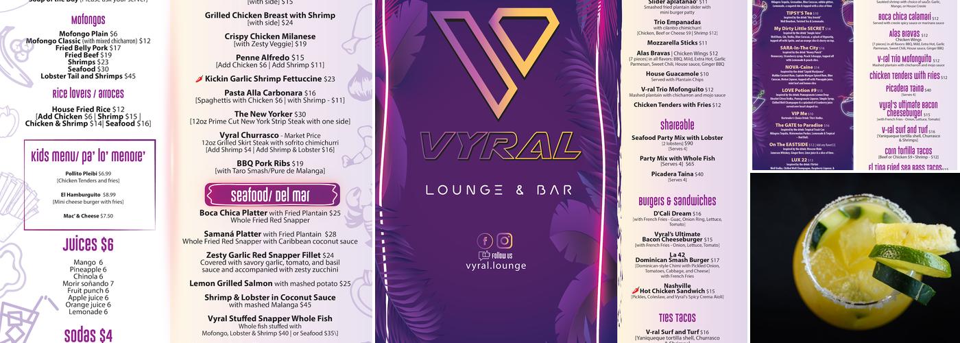 Vyral lounge & bar Menu