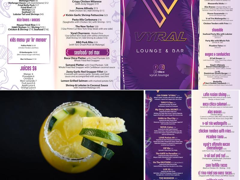 Vyral lounge & bar Menu
