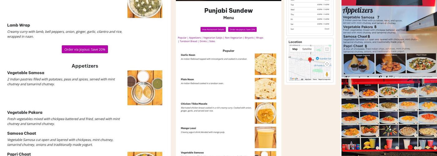 Punjabi Sundew Menu