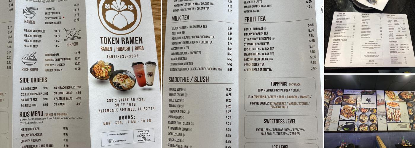 Token Ramen Altamonte Menu