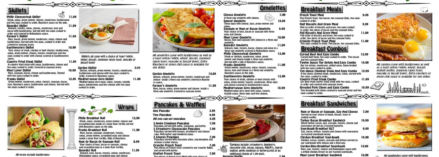 FRANKS RESTAURANT Menu