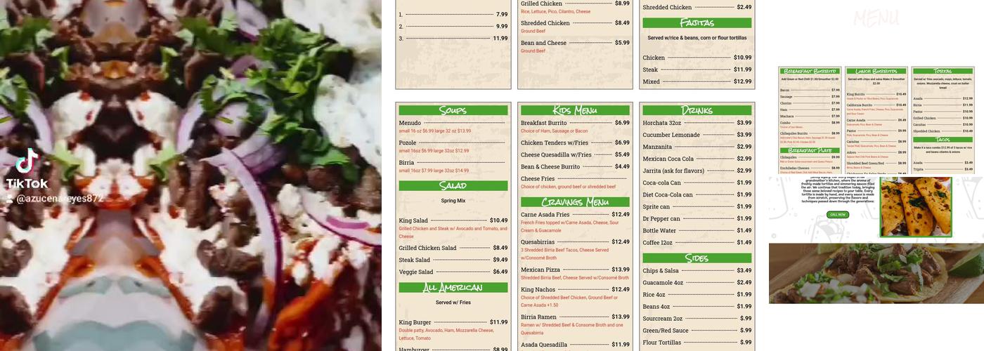 Burrito King Menu