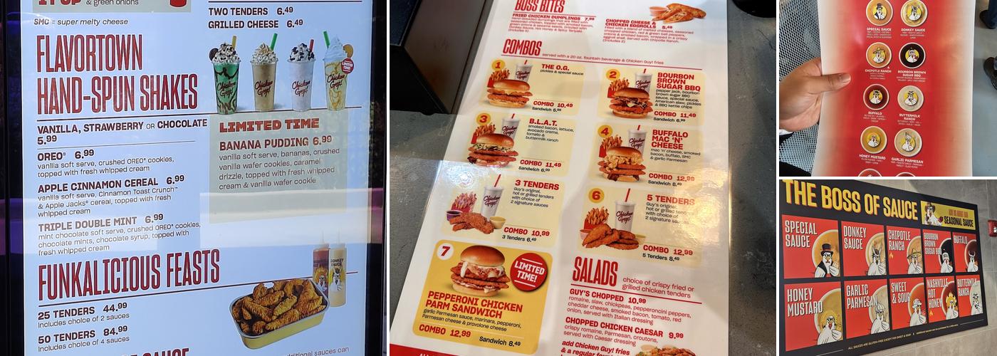 Chicken Guy! Menu