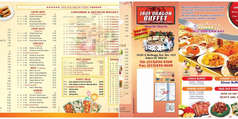 Jade Dragon Buffet Menu