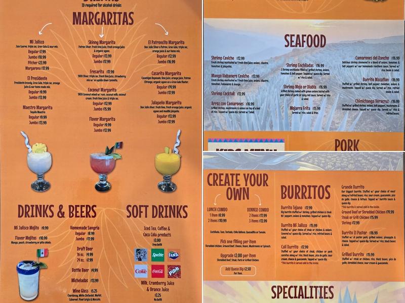 MI JALISCO ANDALUSIA Menu