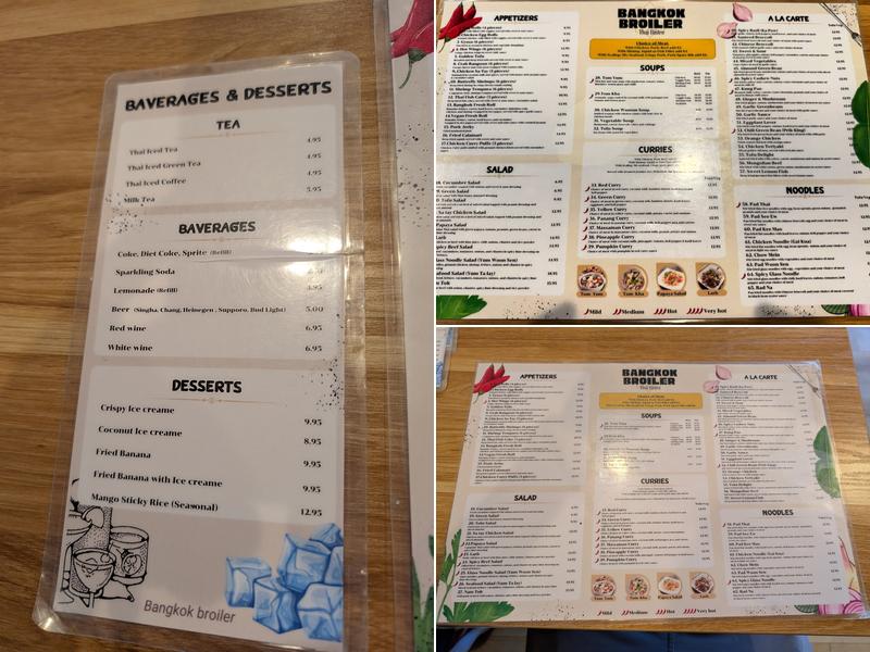 Bangkok Broiler Menu