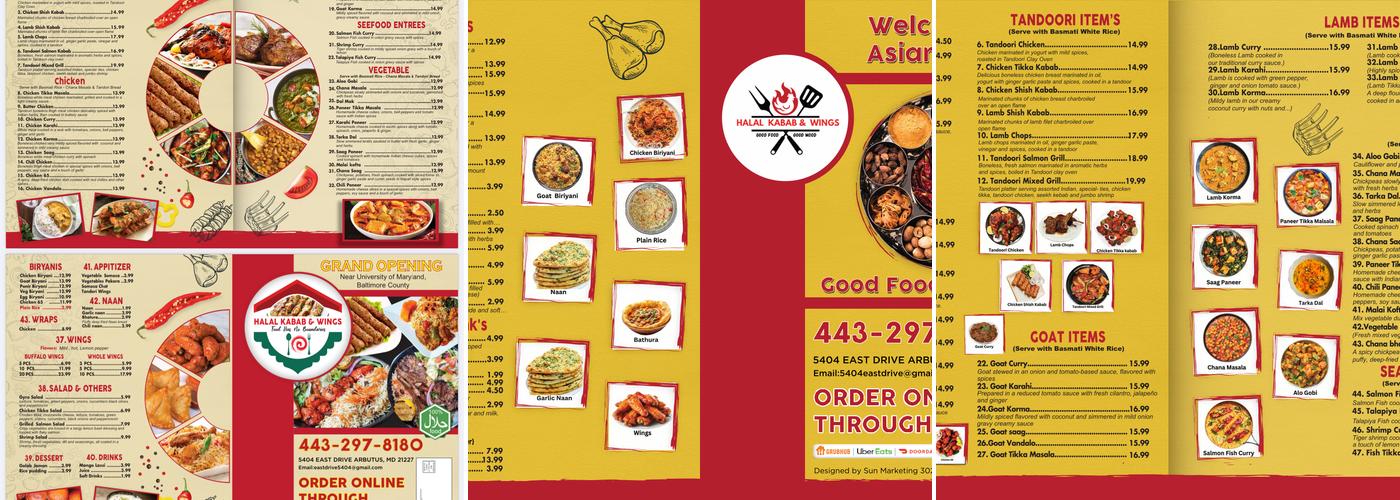 Halal Kabab & Wings Menu