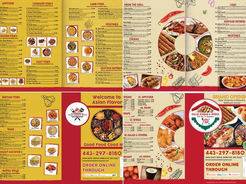 Halal Kabab & Wings Menu