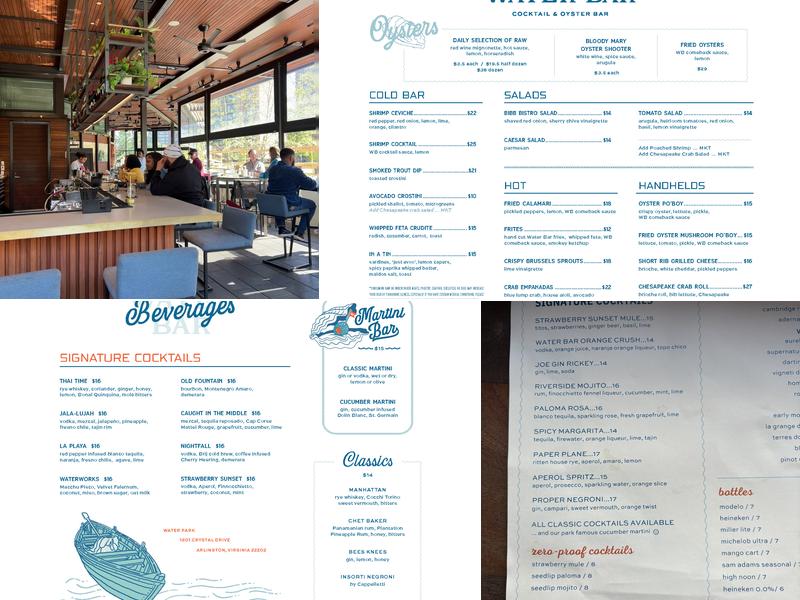 Water Bar Menu