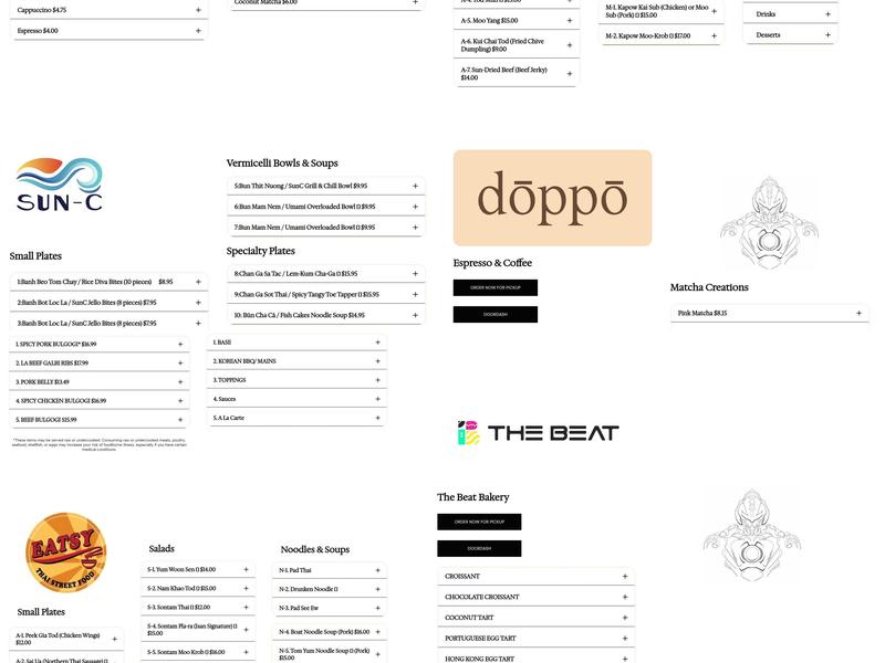 Pop-Up District Menu