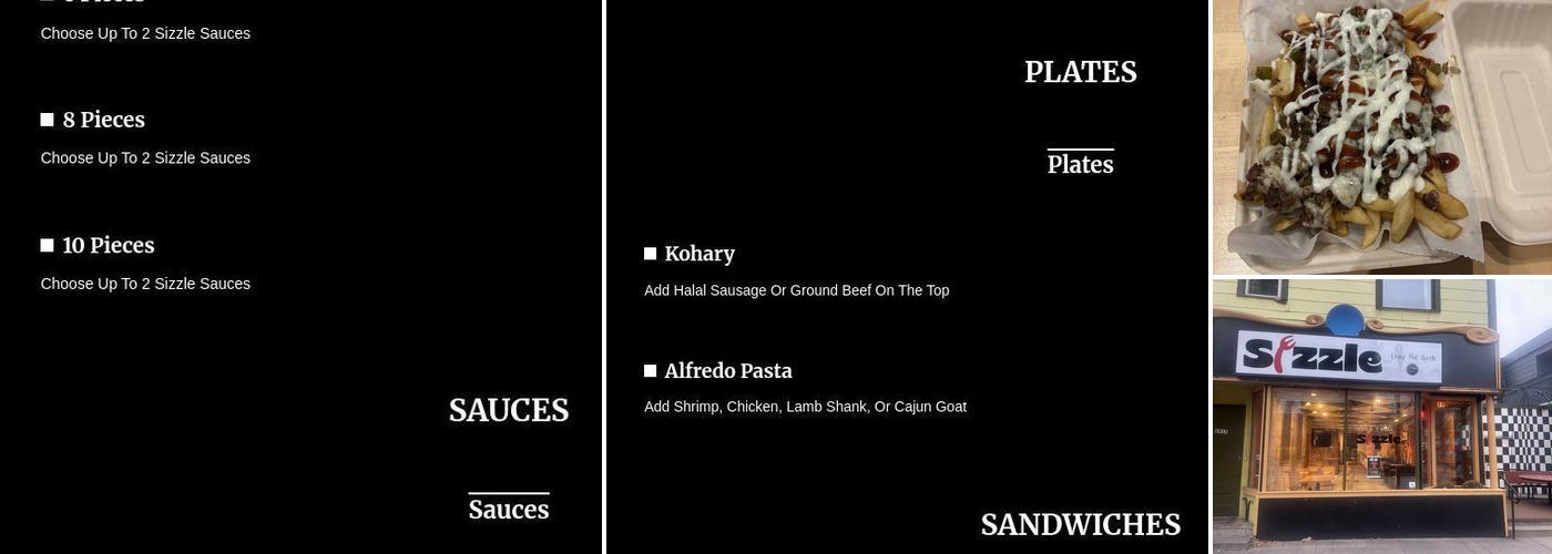 Sizzle Menu
