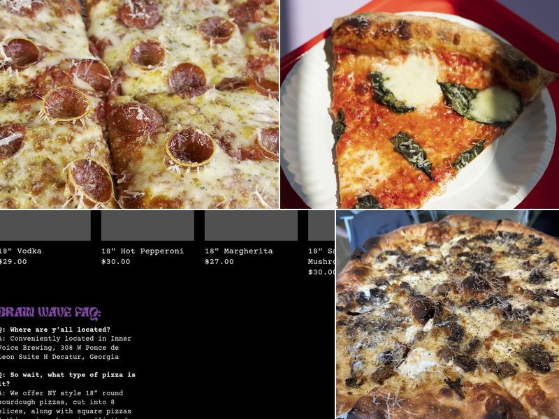 Brainwave Pizza Menu