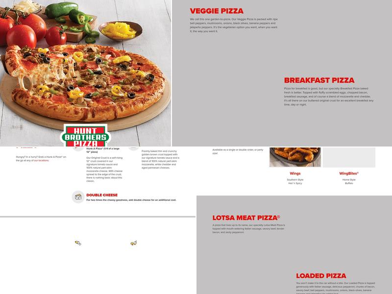 Hunt Brothers Pizza Menu