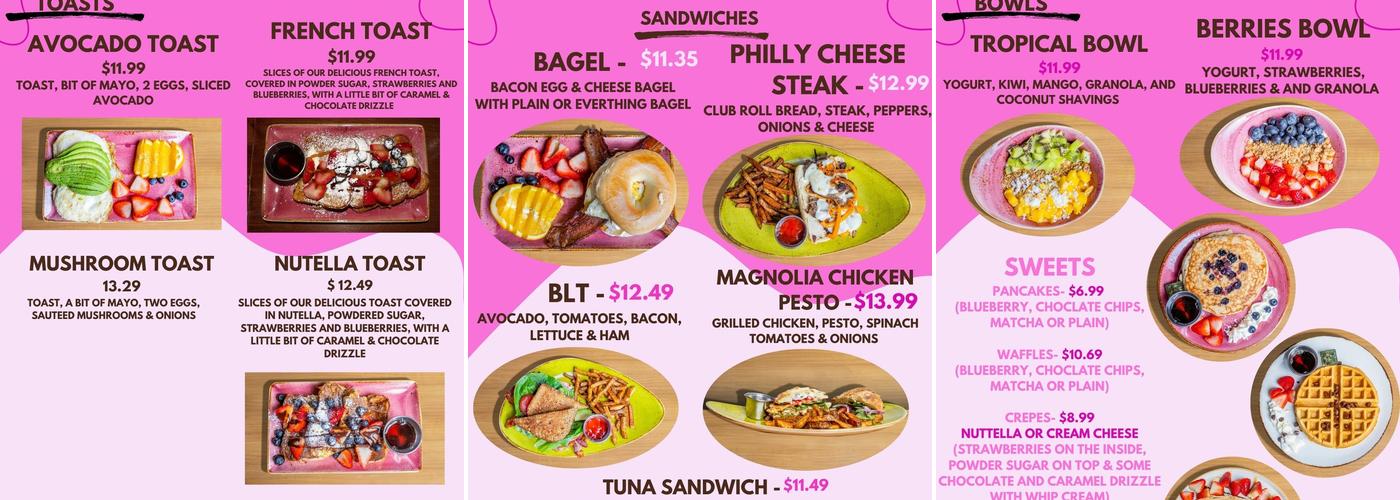 Magnolia coffee Menu