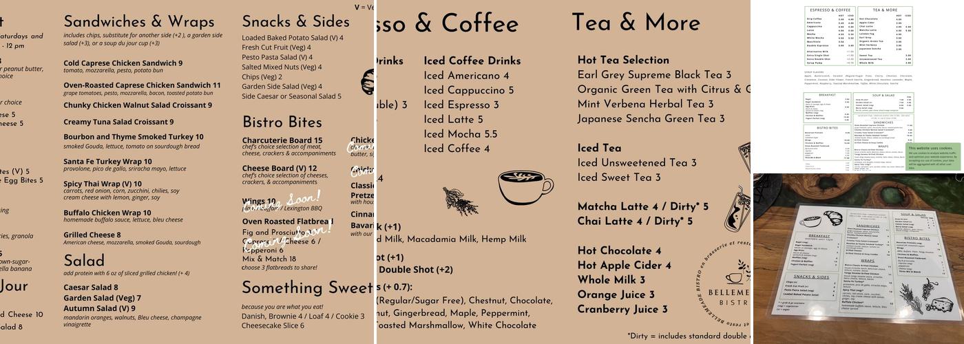 Bellemeade Bistro Menu