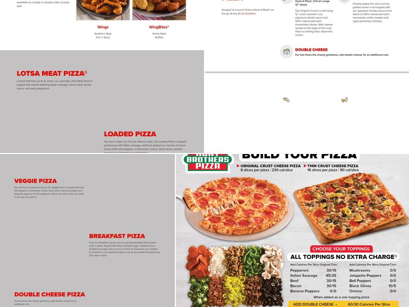 Hunt Brothers Pizza Menu