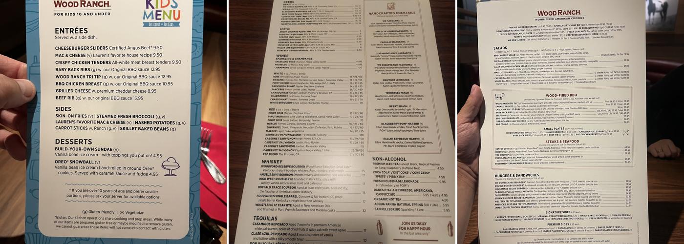Wood Ranch Manhattan Beach Menu