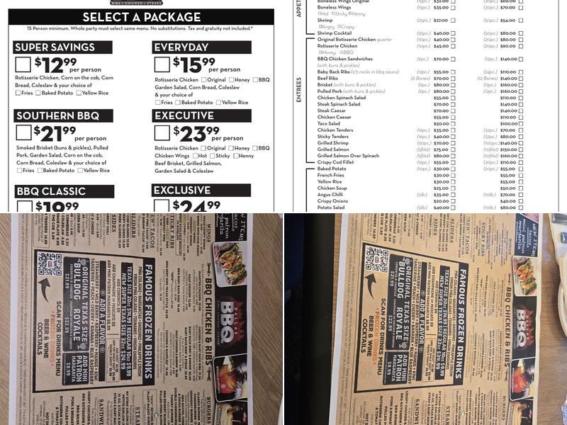 Dallas BBQ Menu