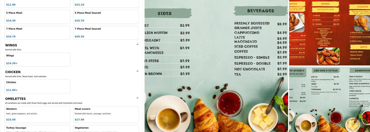 ROAST Menu