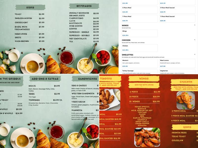 ROAST Menu