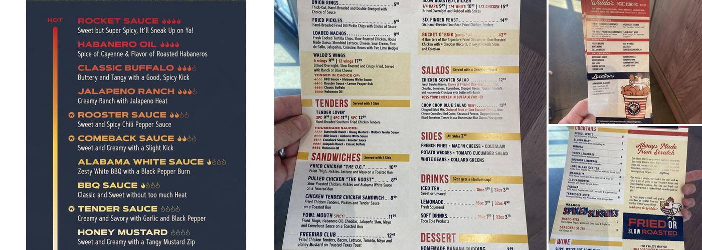 Waldo's Chicken & Beer Menu