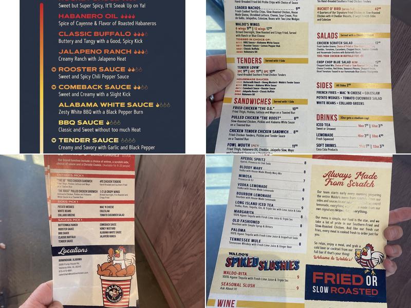 Waldo's Chicken & Beer Menu