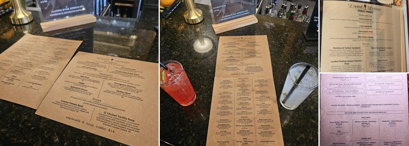Liquid Lounge Menu