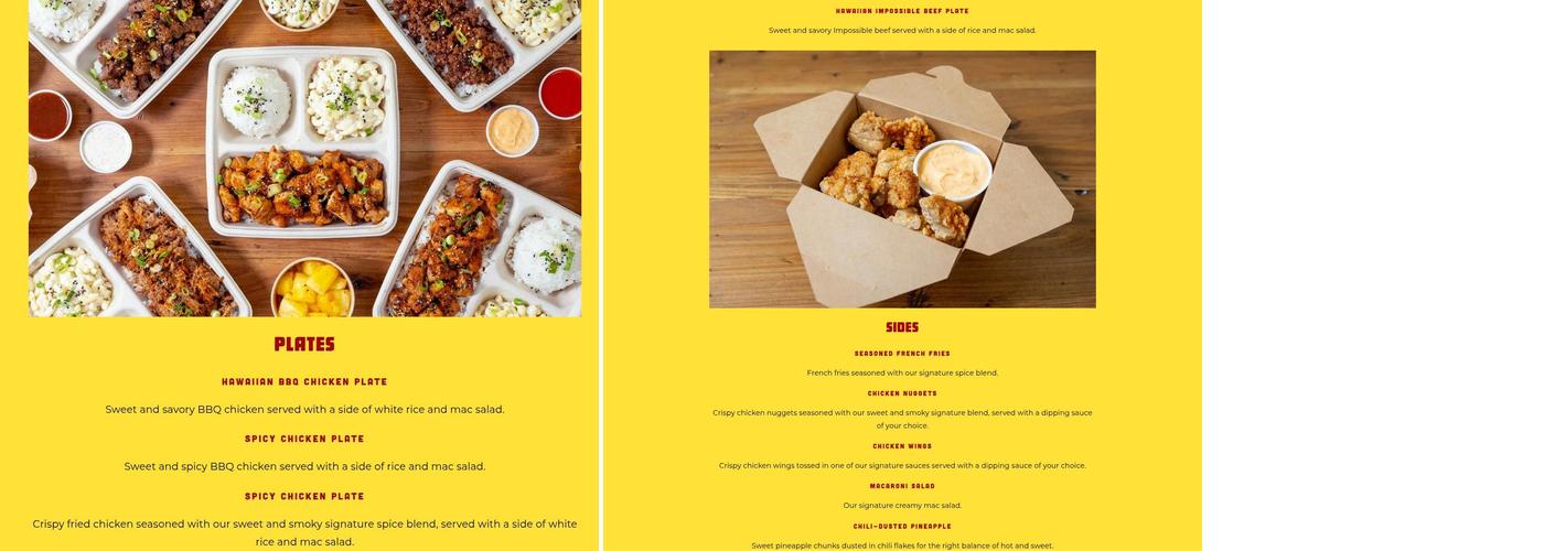 Big Daddy's Hawaiian BBQ (Forrest) Menu