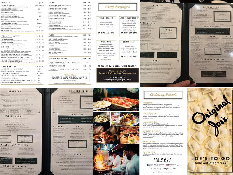 Original Joe's Walnut Creek Menu