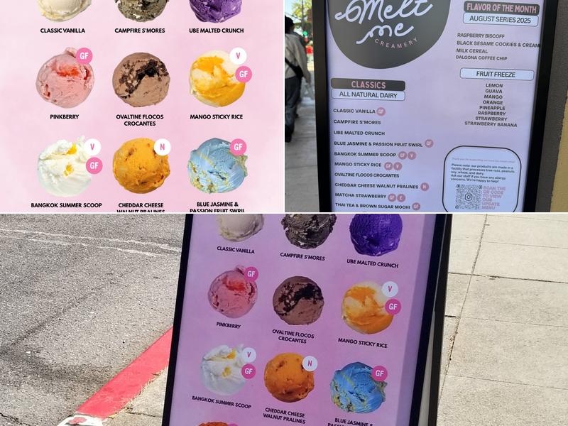 Melt Me Creamery Menu