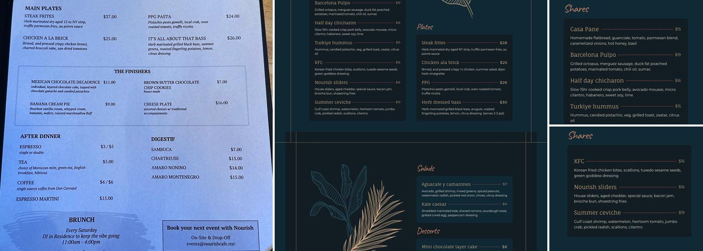 Nourish Menu