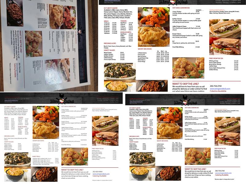 Wings on Deck Menu