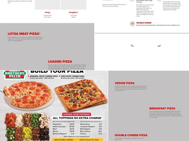 Hunt Brothers Pizza Menu