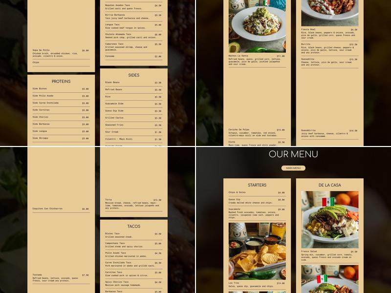 La Santa Tacos & Bar Menu