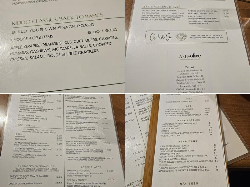 Ash & Olive Menu