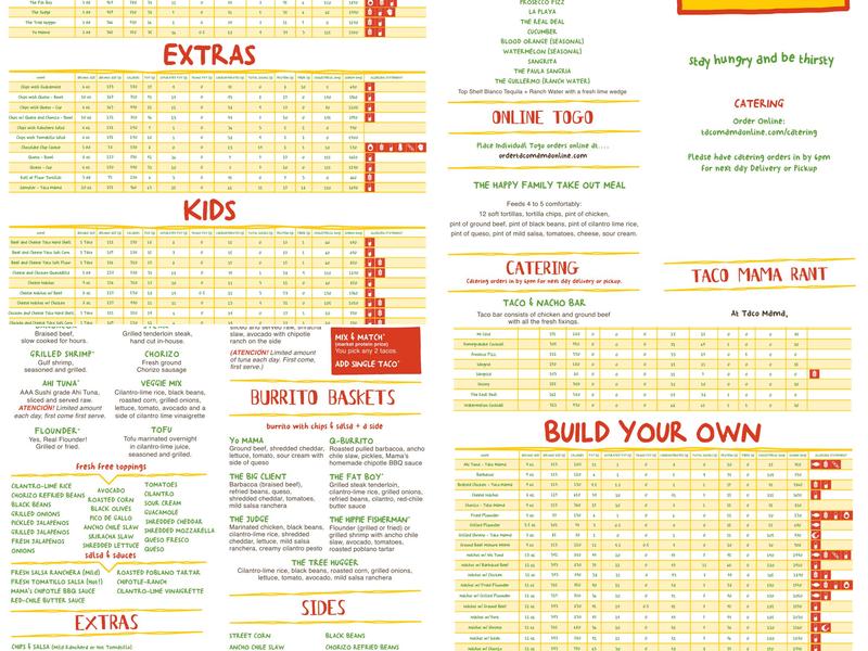 Taco Mama - Athens Menu