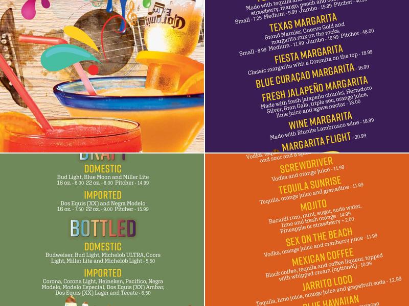Fiesta bamba Menu