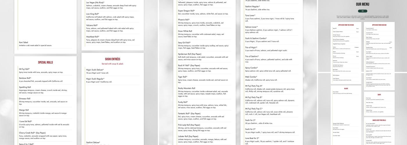 MtFuji Hibachi Sushi & Lounge Aurora(E Evans） Menu