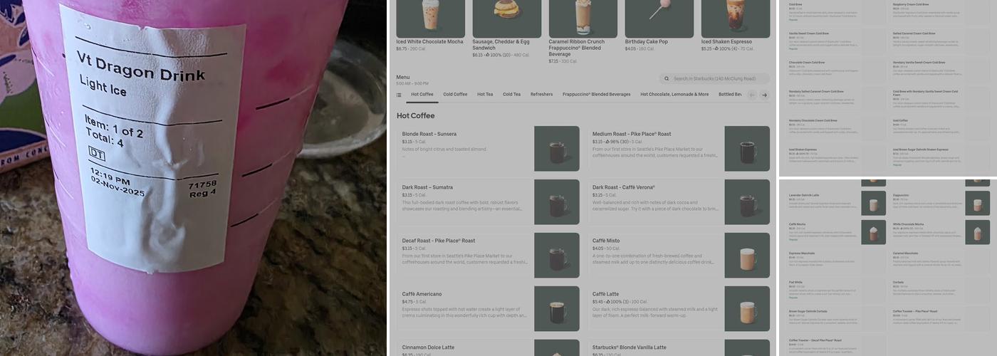 Starbucks Menu