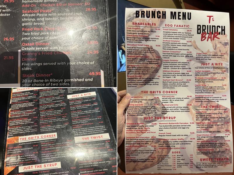 T'S BRUNCH BAR CUMBERLAND MALL Menu