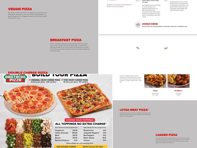 Hunt Brothers Pizza Menu
