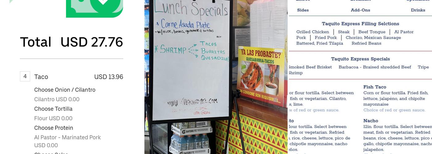 Taqueria Taquito Express Menu