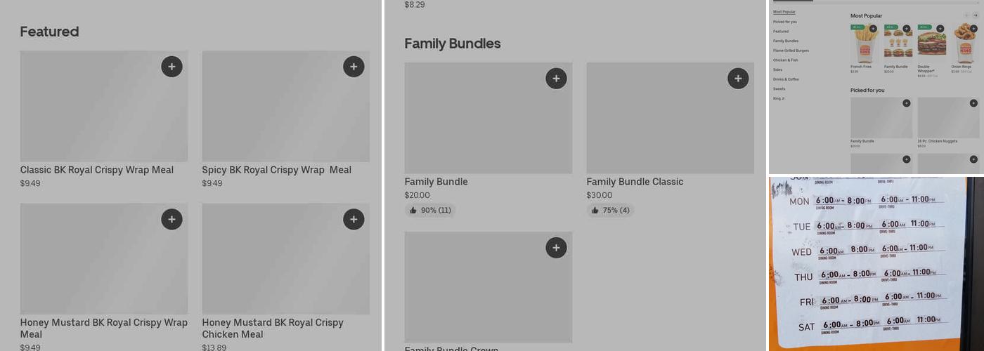 Burger King Menu