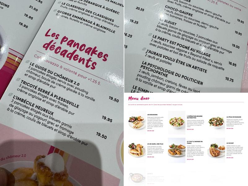 L'Œufrier (Saint-Léonard) Menu