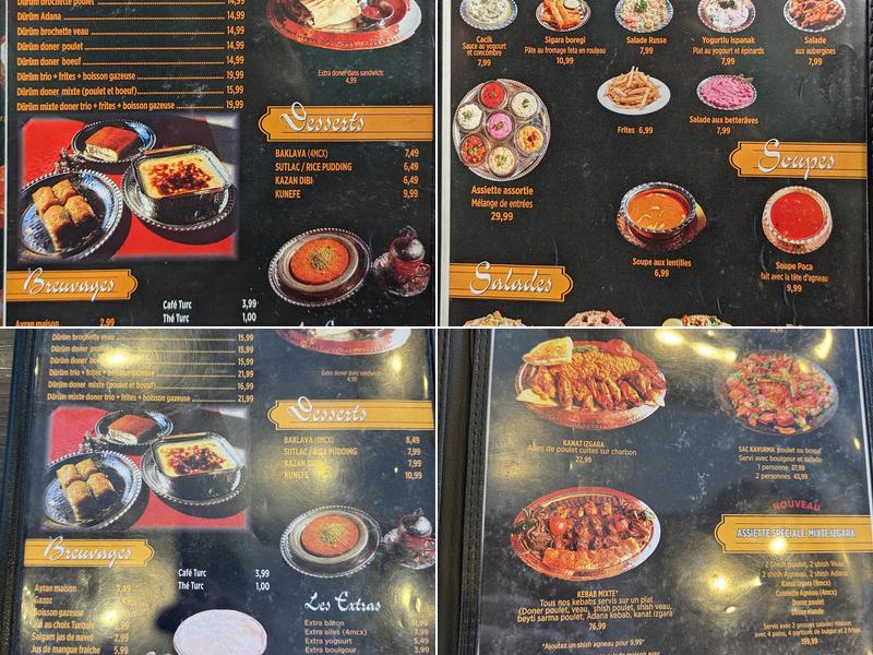 Istanbul Gunes Kebab Menu
