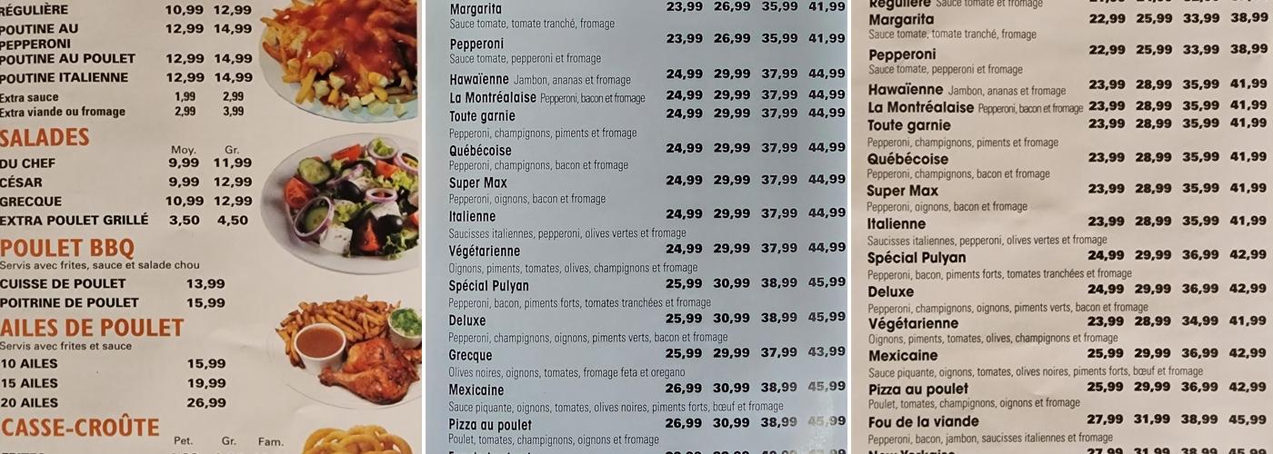 Pizza St Mathias Menu